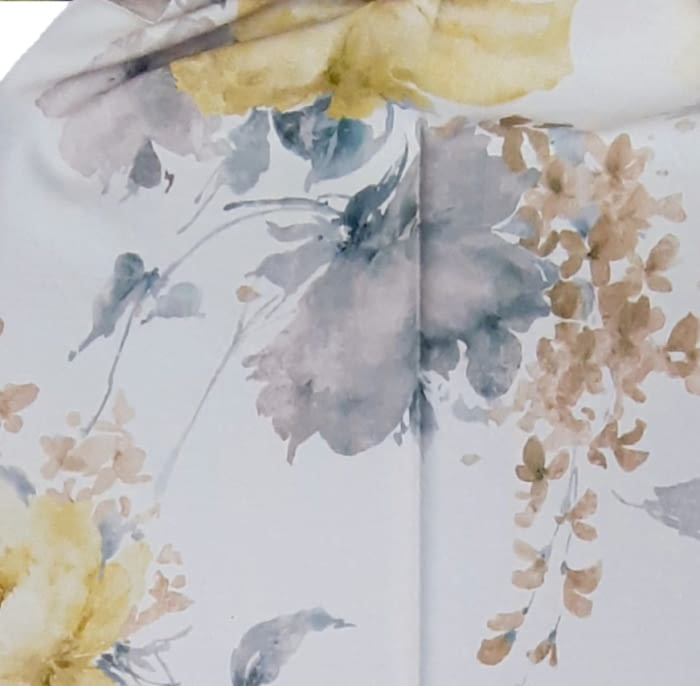 Tela lino flores grandes amarillas 280