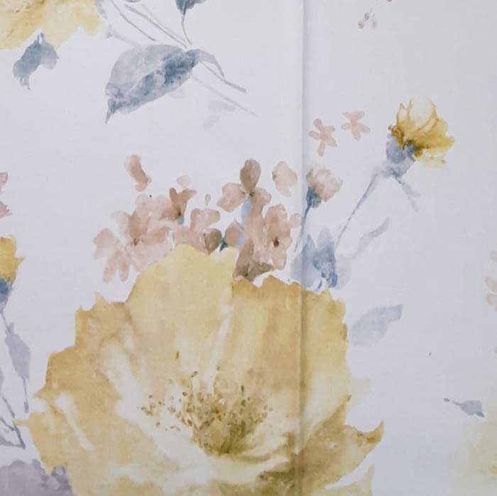 Tela lino flores grandes amarillas 280 - 1