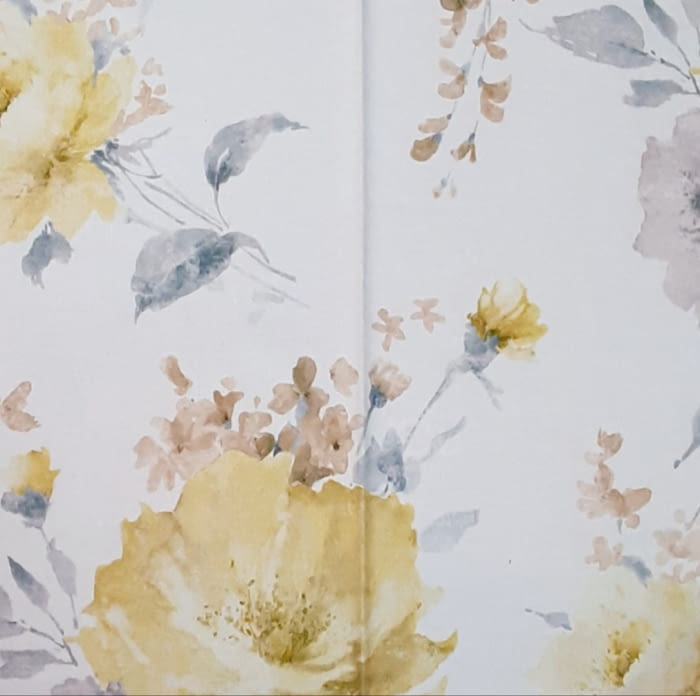 Tela lino flores grandes amarillas 280 - 3