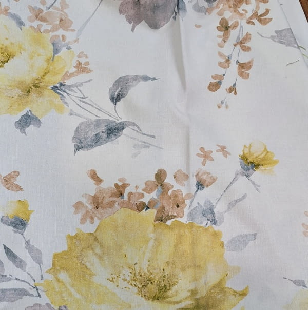 Tela lino flores grandes amarillas 280 - 4