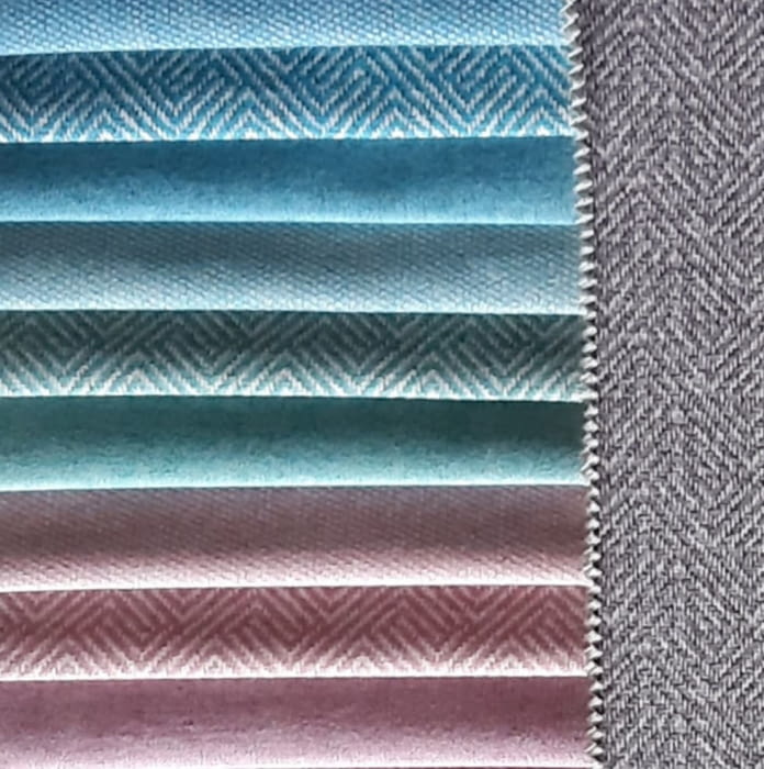 Tela tapicerías aterciopeladas turquesa y rosa 140 - 1