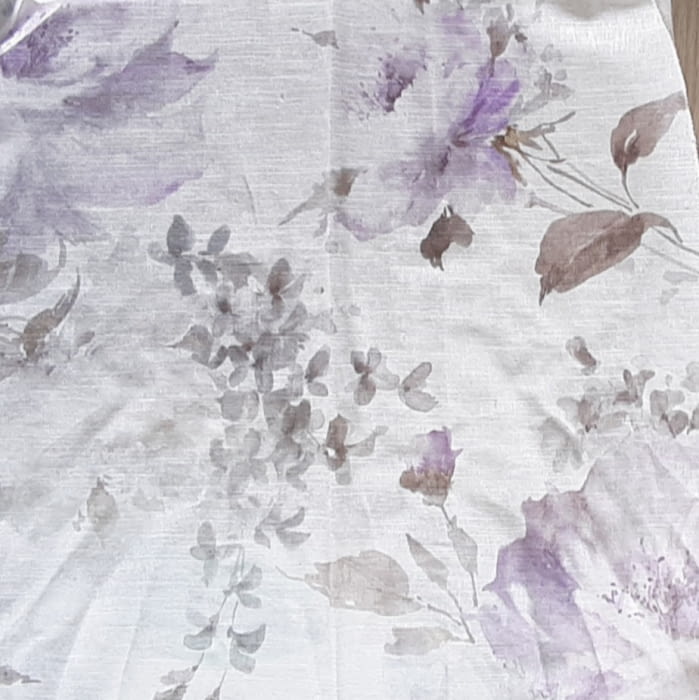 Tela visillo lino flores y coordinados rayas - 2