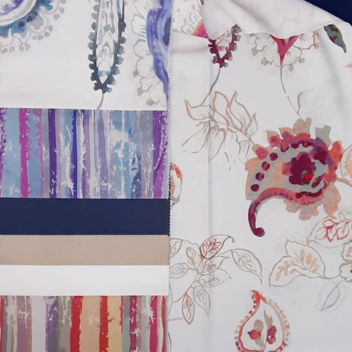 Telas estampadas flores abstractas 280