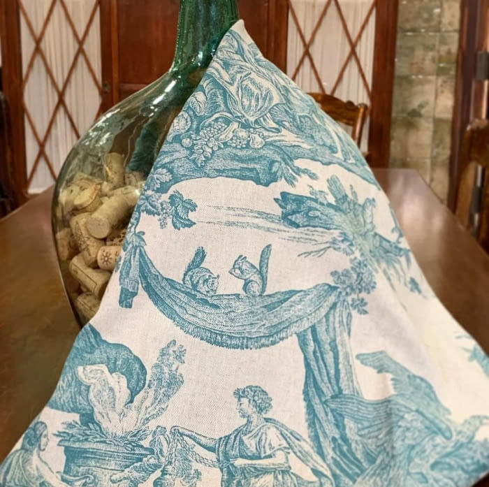 Tela loneta toile de jouy elefantes verde 280