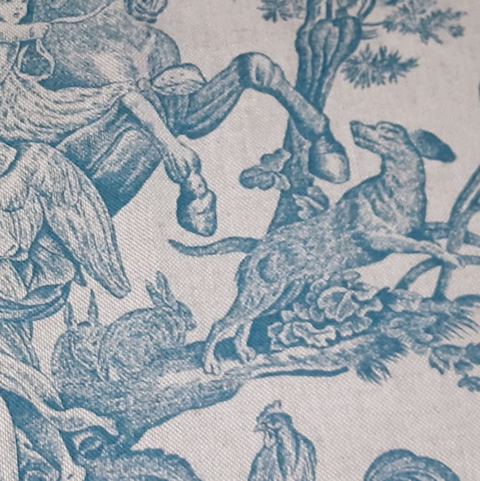 Tela loneta toile de jouy elefantes verde 280 - 2