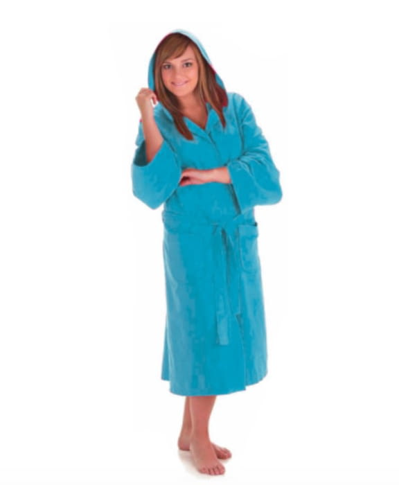 Albornoz microfibra turquesa. Talla S