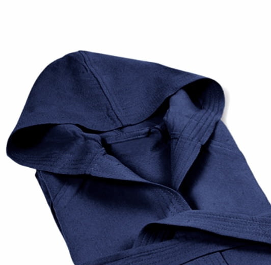 Albornoz azul marino microfibra. Talla XL - 4