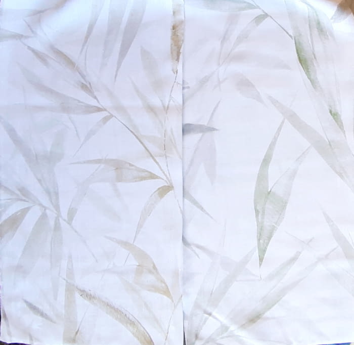 Telas visillos hojas modernas verde o beige 300 - 3