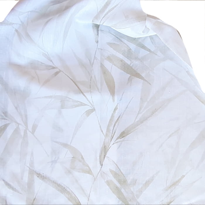 Telas visillos hojas modernas verde o beige 300 - 4