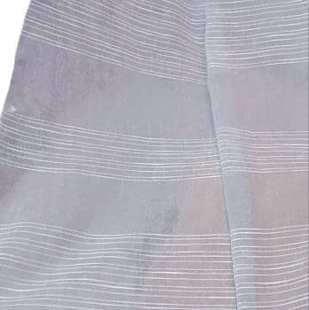 Tela visillo gris rayitas horizontales blancas 300 - 1
