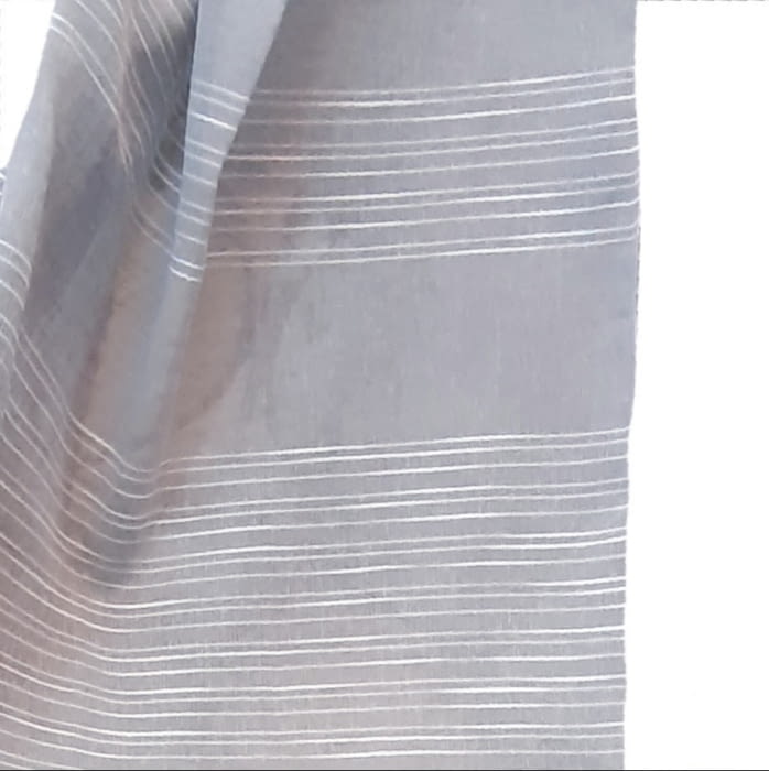 Tela visillo gris rayitas horizontales blancas 300 - 2