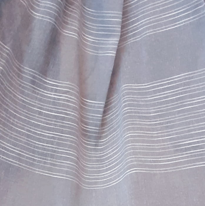 Tela visillo gris rayitas horizontales blancas 300 - 6