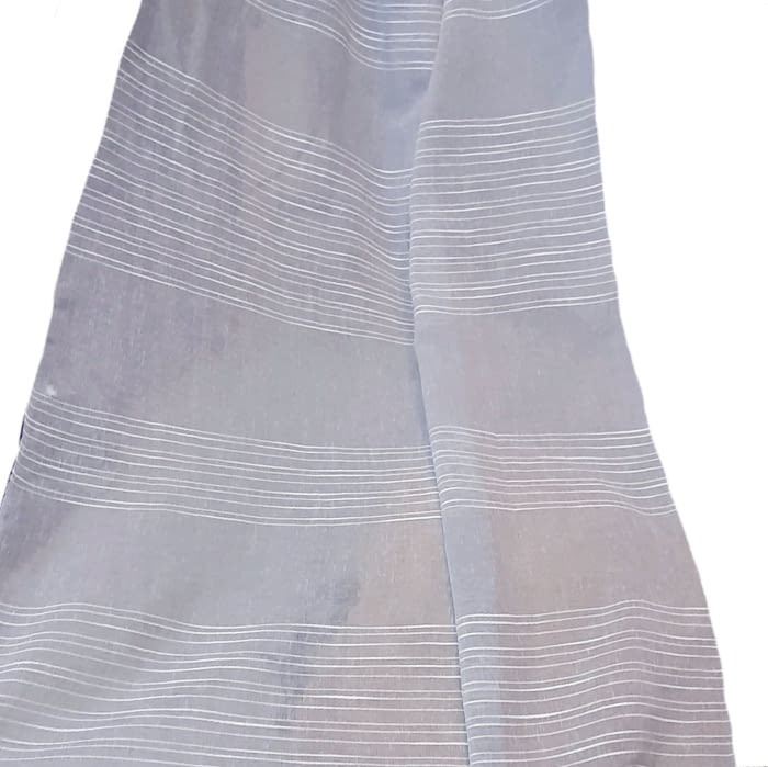 Tela visillo gris rayitas horizontales blancas 300 - 7