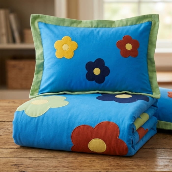 Colcha boutie algodón infantil flores - 2