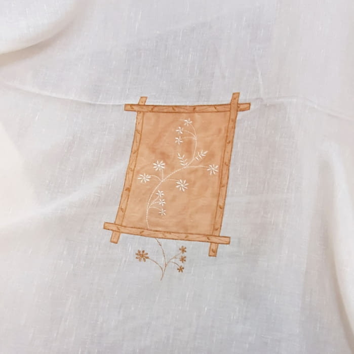 Tela visillo lino beige para panel 300