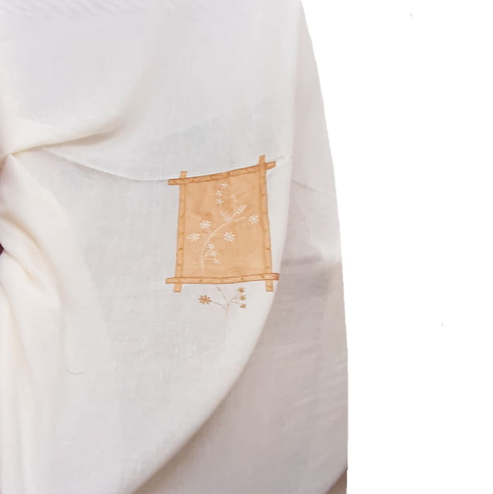 Tela visillo lino beige para panel 300 - 1