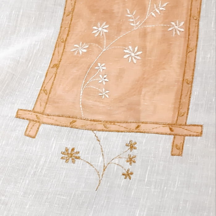 Tela visillo lino beige para panel 300 - 2