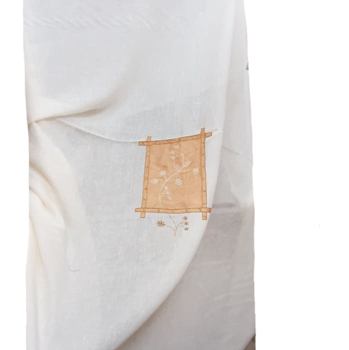 Tela visillo lino beige para panel 300 - 3