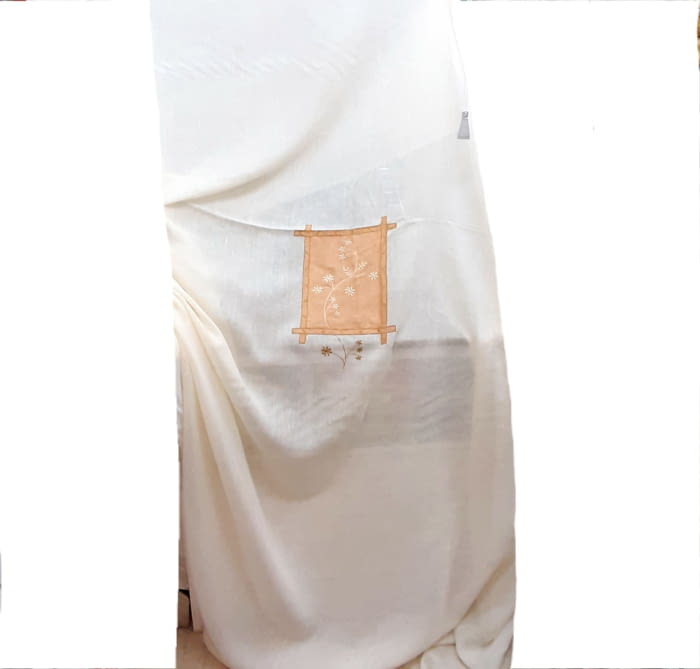 Tela visillo lino beige para panel 300 - 4