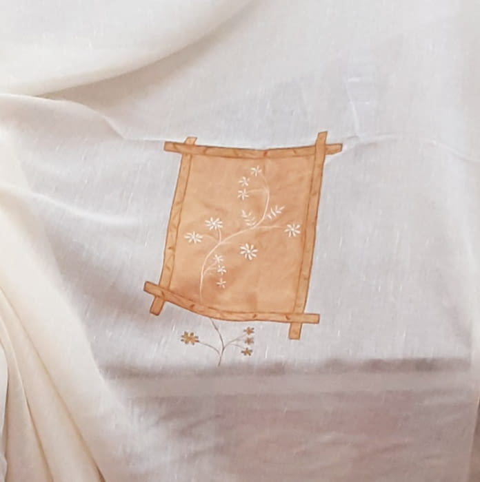 Tela visillo lino beige para panel 300 - 5