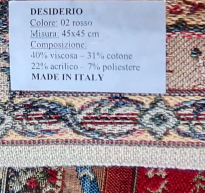 Tapiz de arte Dama y unicornio rojo medieval 45 x 45 - 2