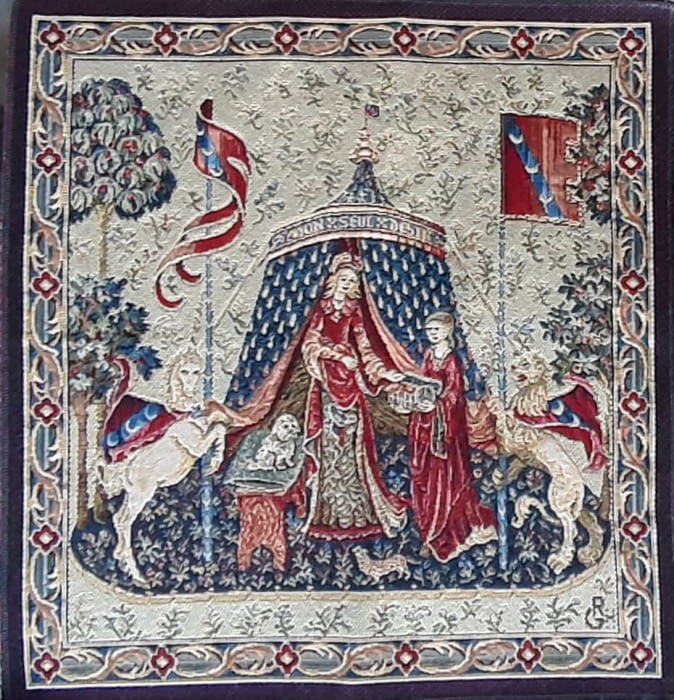 Tapiz de arte Dama y Unicornio 45 x 45