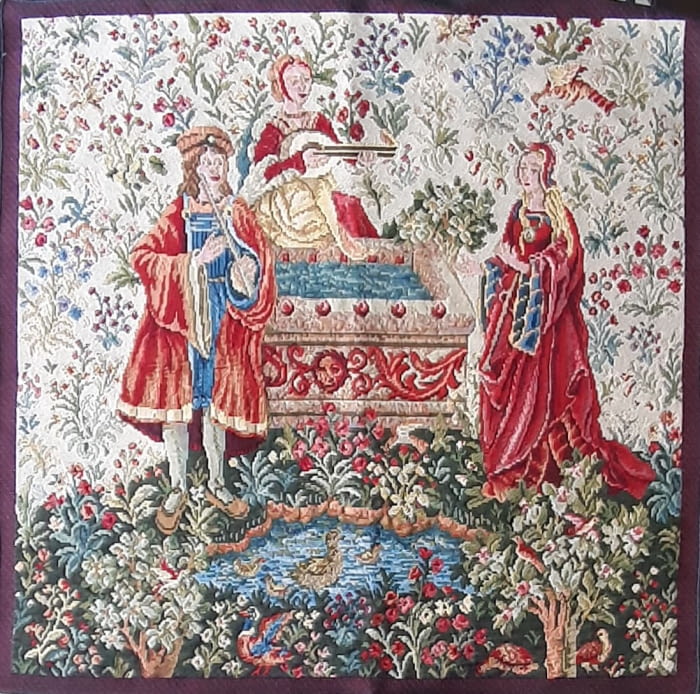 Tapiz de arte Trovadores en Fonte 70 x 70