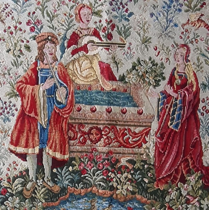 Tapiz de arte Trovadores en Fonte 70 x 70 - 1