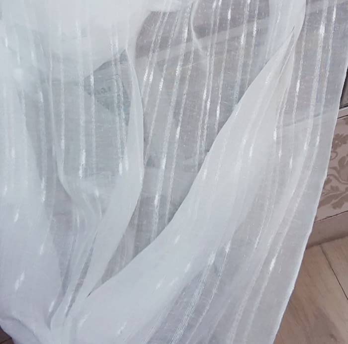 Tela visillo gatas transparente blanco natural 300 - 4