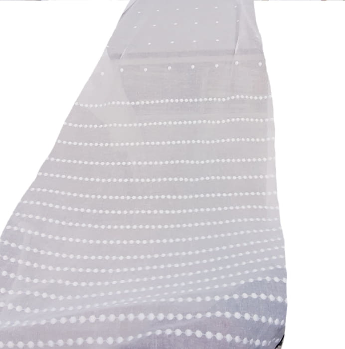 Tela visillo bajo topitos blanco 300 - 2