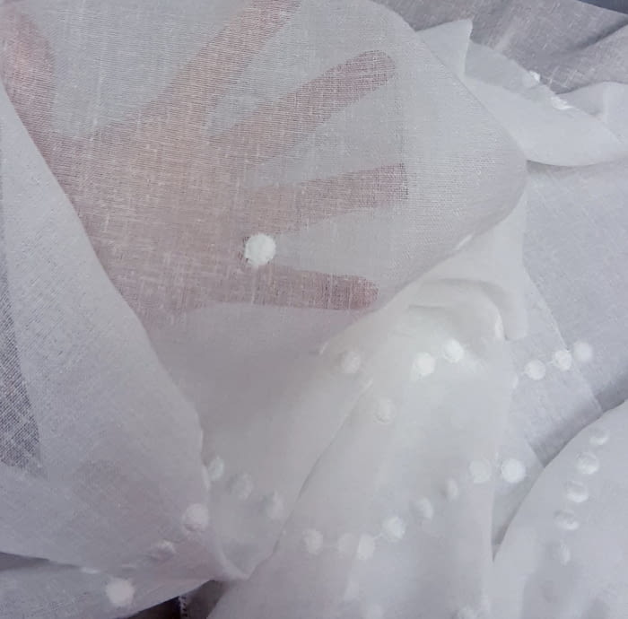 Tela visillo bajo topitos blanco 300 - 3