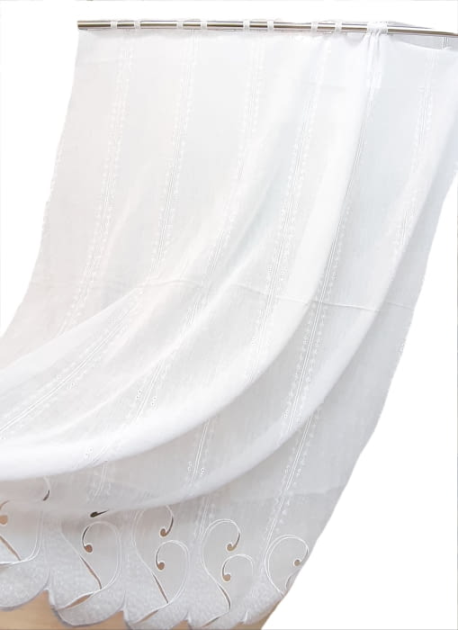 Tela visillo blanco con presillas y ondas 120 x 150