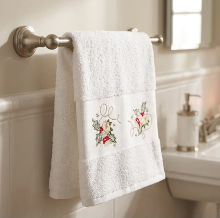 Toalla de Navidad lavabo campanillas