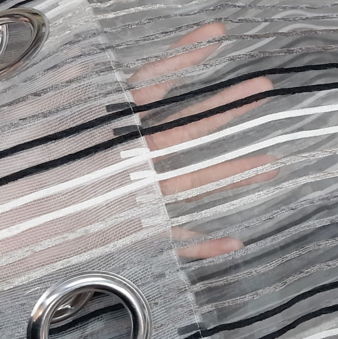 1 Visillo rayitas de terciopelo grises - 1