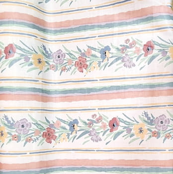Tela flores y rayas pastel 150 - 6