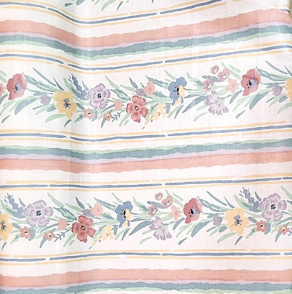 Tela flores y rayas pastel 150 - 6