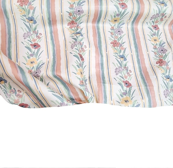 Tela flores y rayas pastel 150 - 7