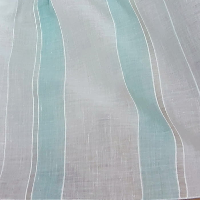 Tela visillo lino rayas turquesa 300 - 1