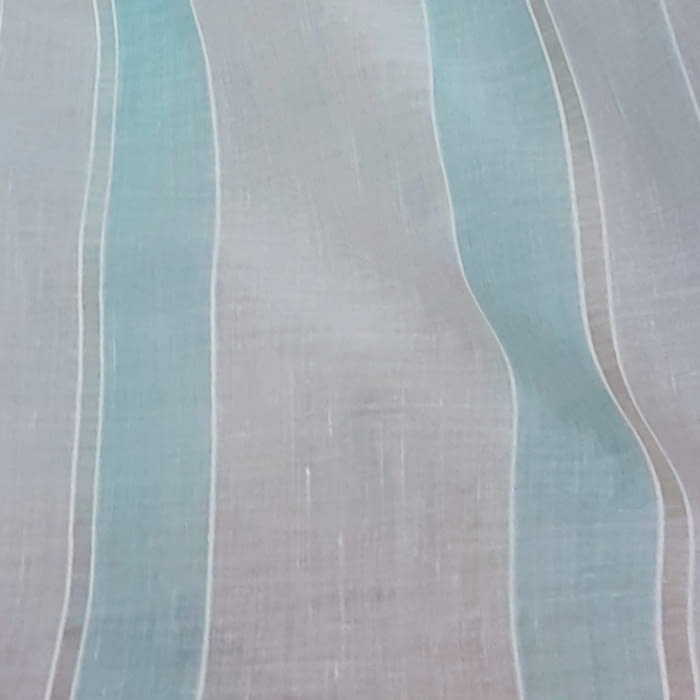 Tela visillo lino rayas turquesa 300 - 3