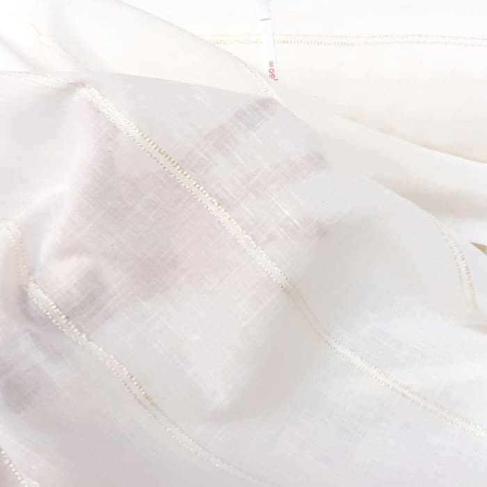 Tela visillo lino rayita dorada 300