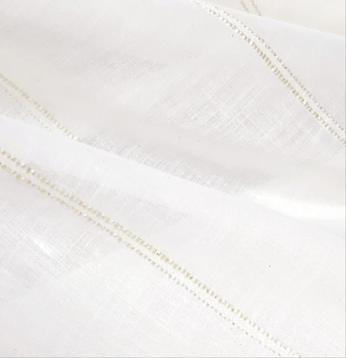 Tela visillo lino rayita dorada 300 - 1