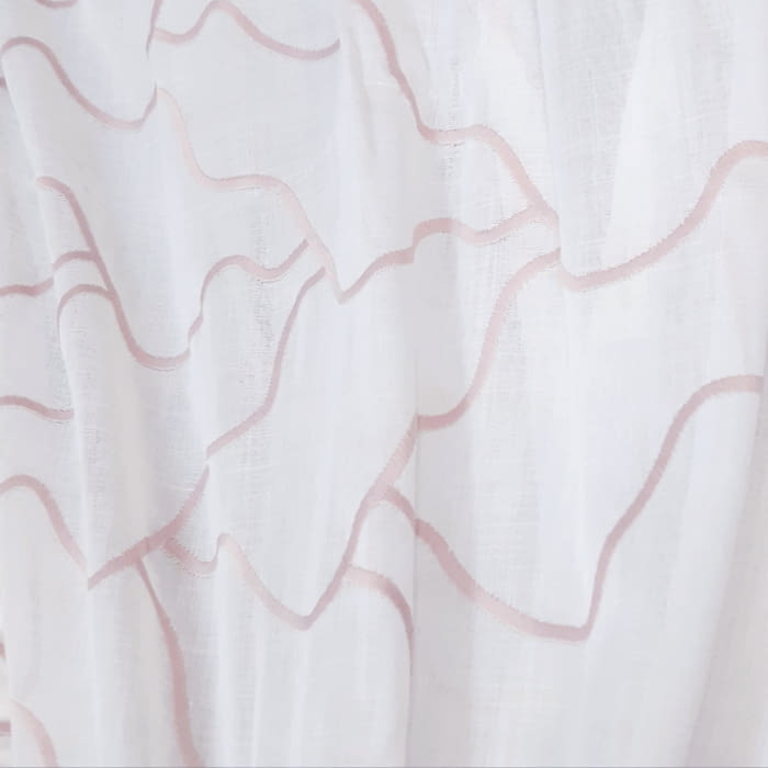 Tela visillo bordado rosa fantasía 290 - 1