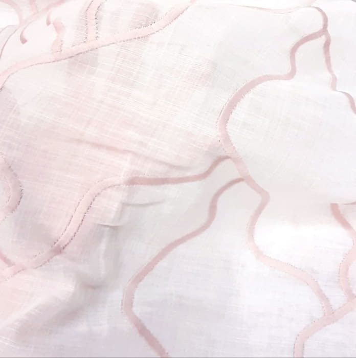 Tela visillo bordado rosa fantasía 290 - 2