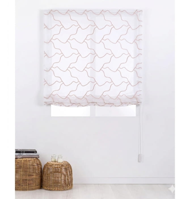 Tela visillo bordado rosa fantasía 290 - 5