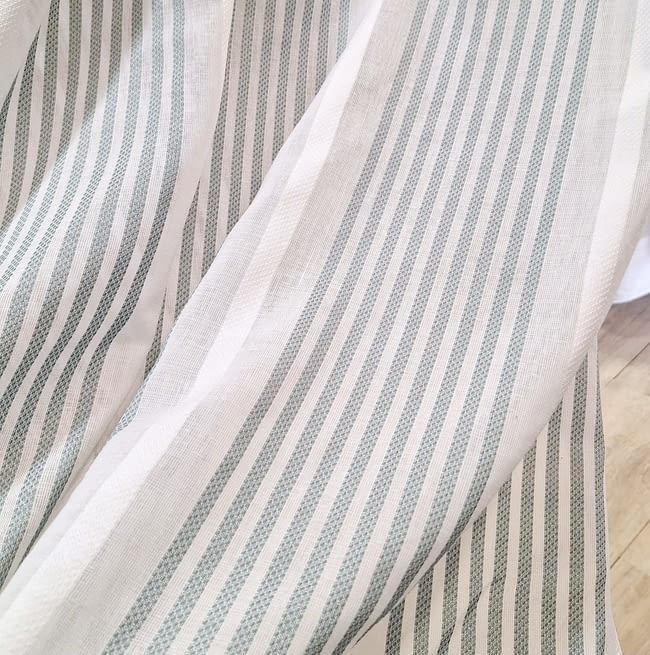 Tela visillo rayitas azul 300 - 2