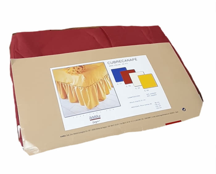 Cubrecanapé fruncido granate 105 - 1