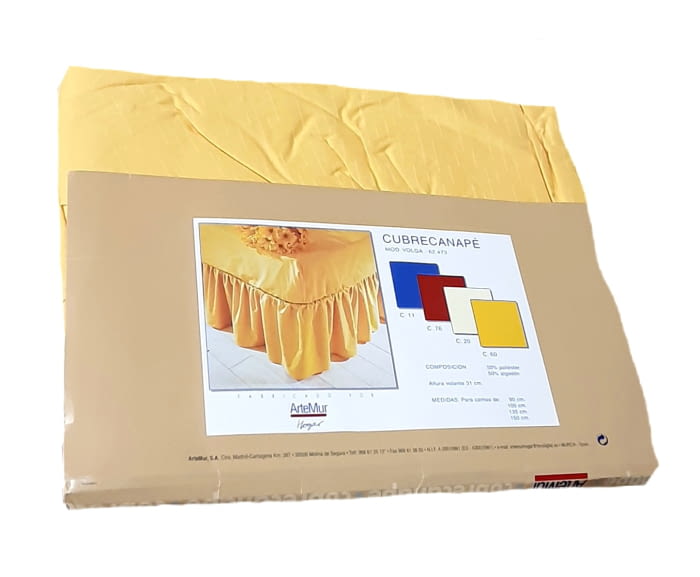 Cubrecanapé fruncido amarillo raya: 105, 135 - 2