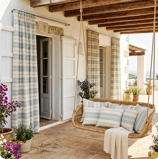 Tela algodón rayas verde agua 280 - 3