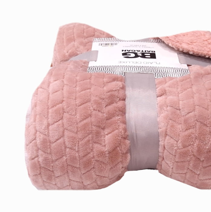 Manta borreguito rosa pastel 125 x 155 - 2