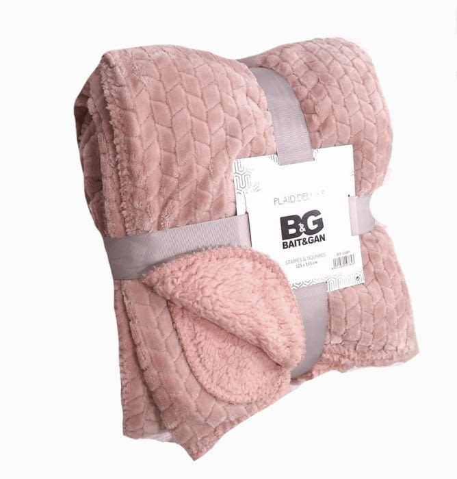 Manta borreguito rosa pastel 125 x 155 - 3